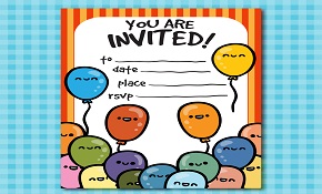Cartoon balloon invitation card